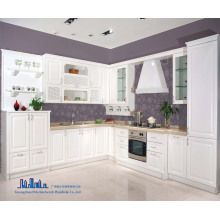 Pole White L Shape PVC Kitchen Cabinet